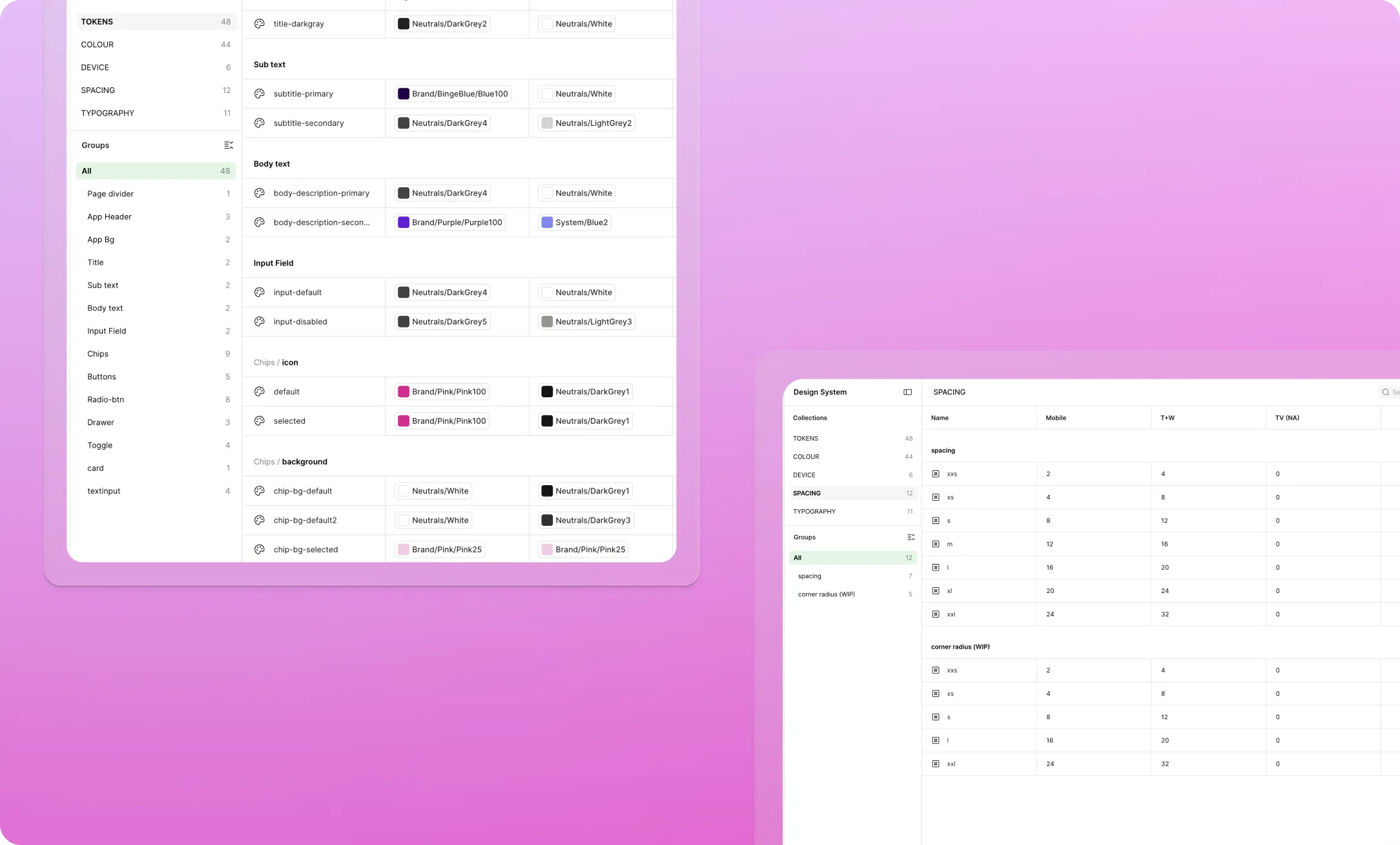Light and dark theme product surfaces showing fragmented UI patterns