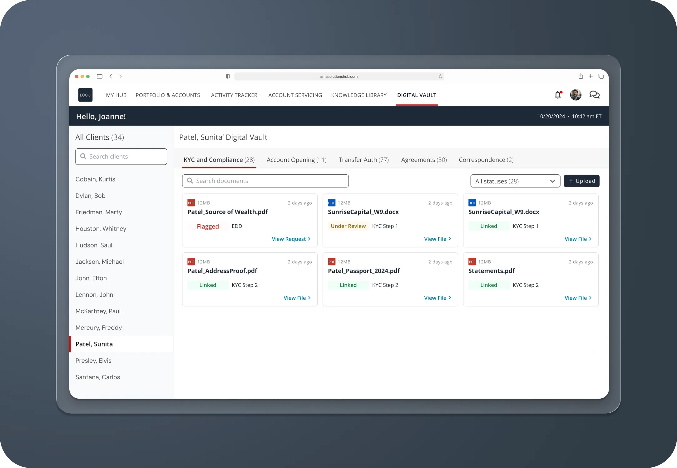 POC · Digital vault — Joanne (operations) document management